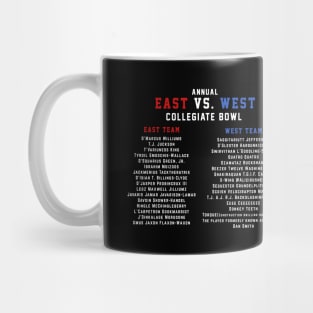 East vs. West Collegiate Bowl Rosters Mug